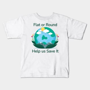 Flat Earth day Kids T-Shirt